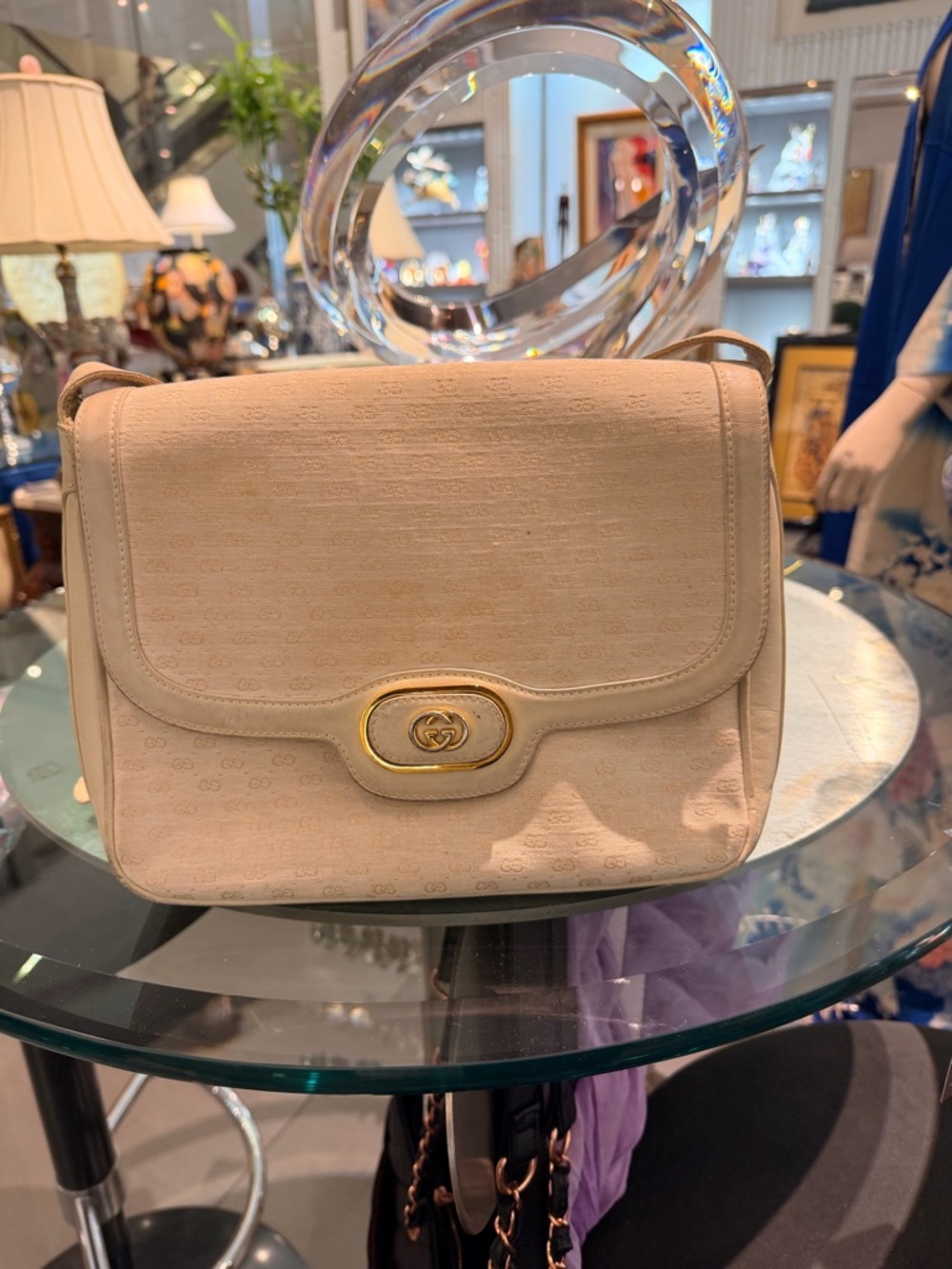 Vintage Gucci Medium Cream Shoulder Bag - Picture 7 of 7